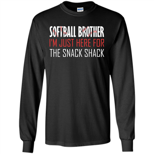 Softball Brother T-shirt I'm Just Here For The Snack Shack Black
