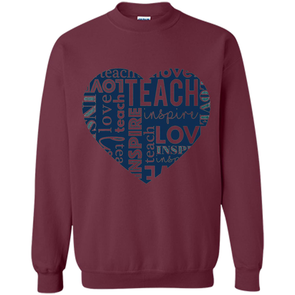 Teacher T-shirt Teach Love And Inspire T-shirt Maroon