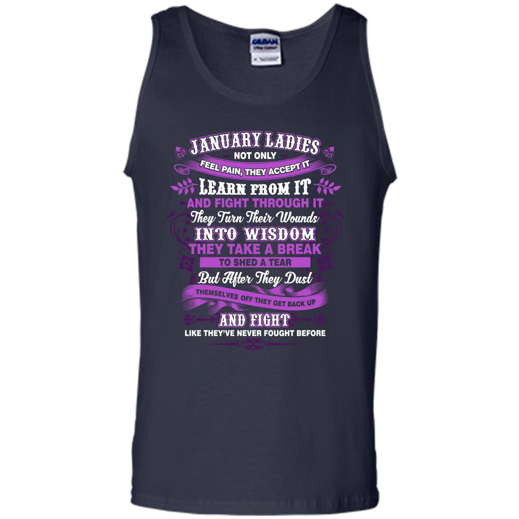 January Ladies T-shirt January Lady Facts Navy