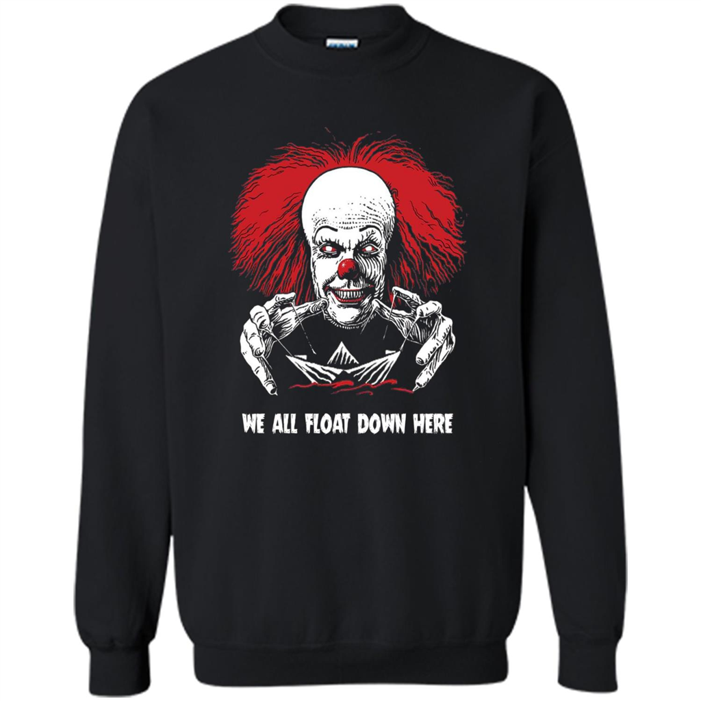 Red Balloon We All Float Down Here T-shirt Horror Halloween T-shirt Black