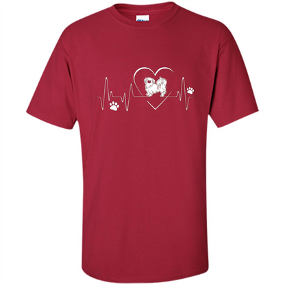 Pekehund T-shirt Pekehund Heart Beat T-shirt Cardinal