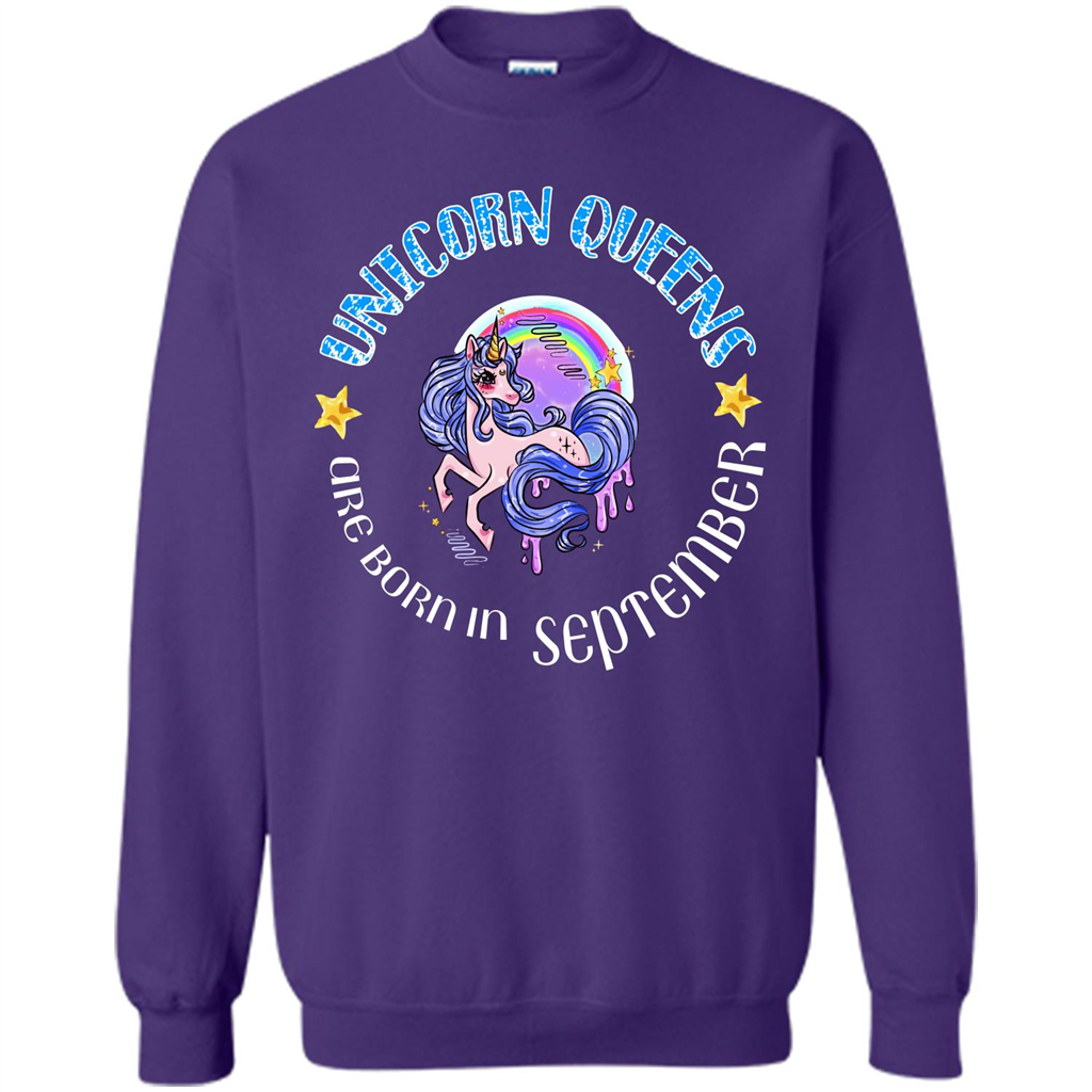 September Unicorn T-shirt Unicorn Queens Are Born September Purple