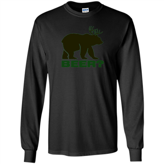 Bear Deer Bear Beer Funny T-shirt Black