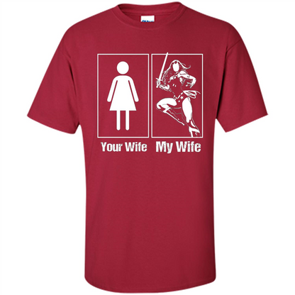 My Wife Is Super Woman T-shirt Mens Your Wife My Wife Cardinal