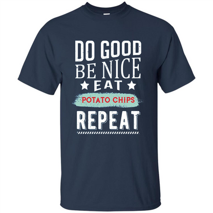 Do Good Be Nice Potato Chips Repeat T-Shirt Navy