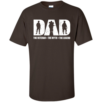 Fathers Day T-shirt The Veteran. The Myth. The Legend Dark Chocolate