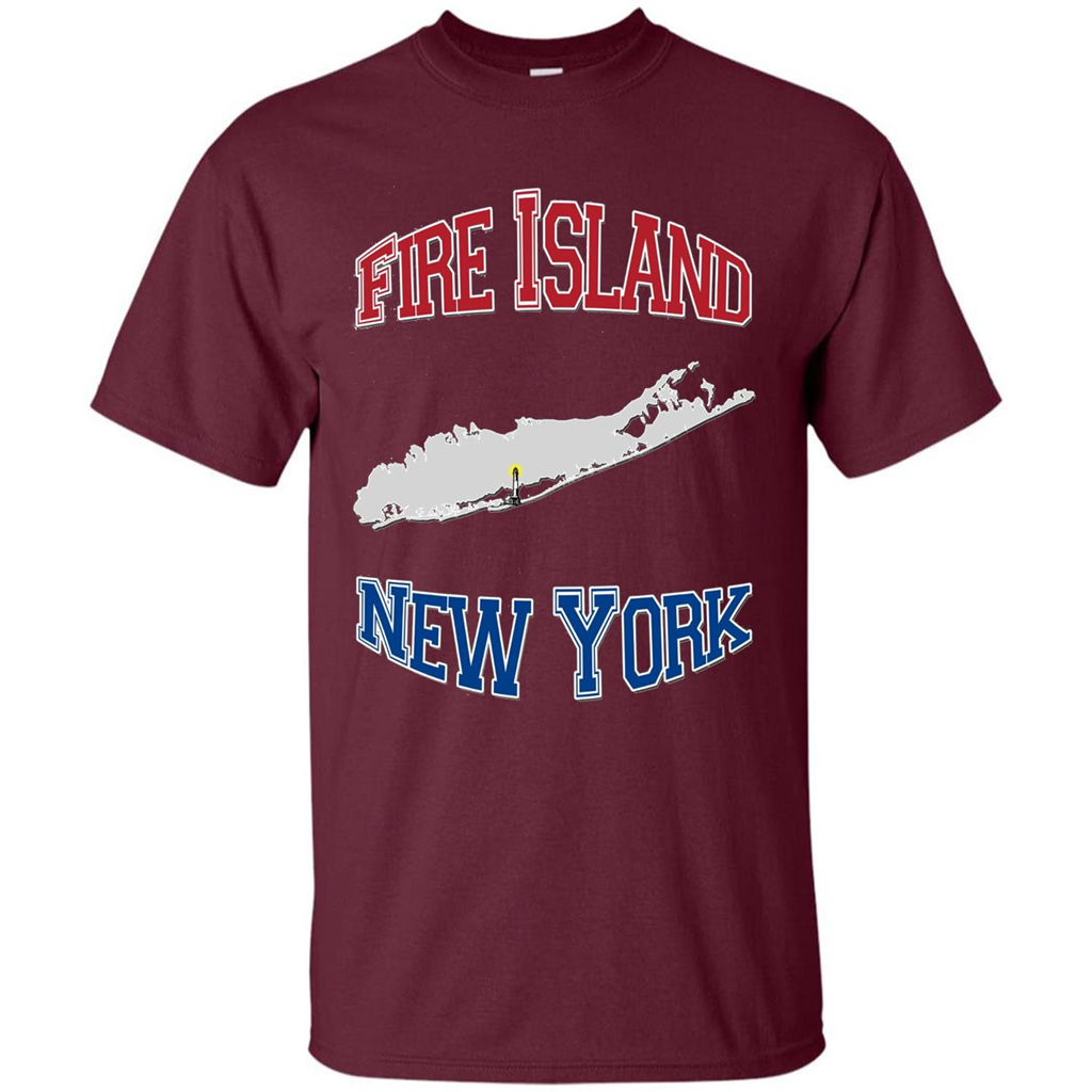 Fire Island New York T-shirt Maroon