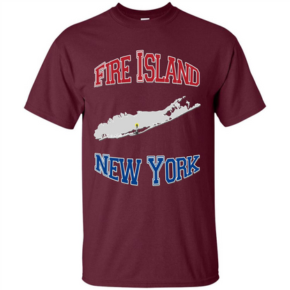 Fire Island New York T-shirt Maroon