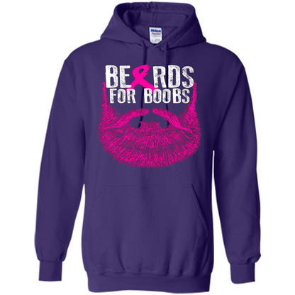 Beards For Boobs T-shirt Cancer Awareness T-shirt Purple