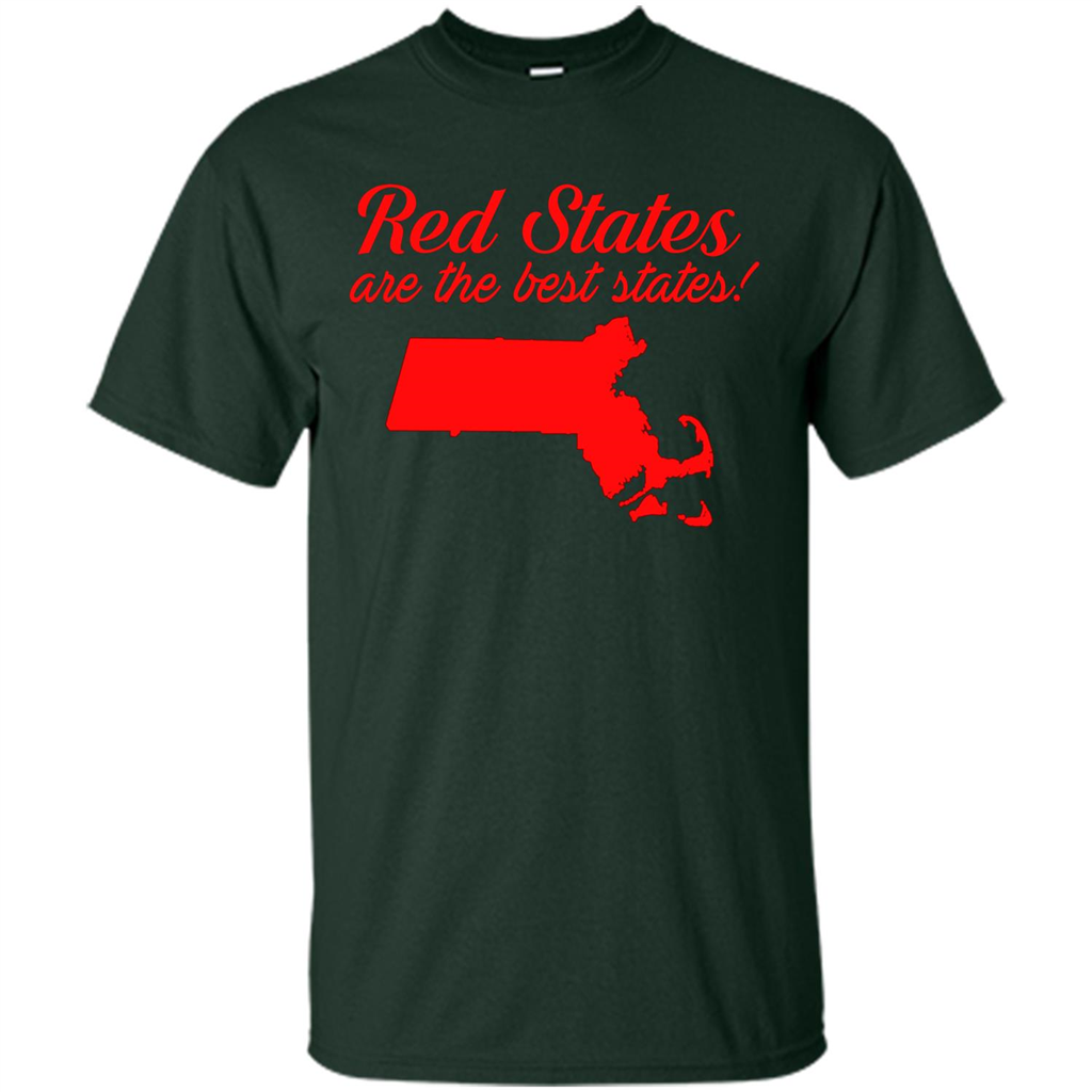 Red Best Massachusetts T-Shirt Forest Green