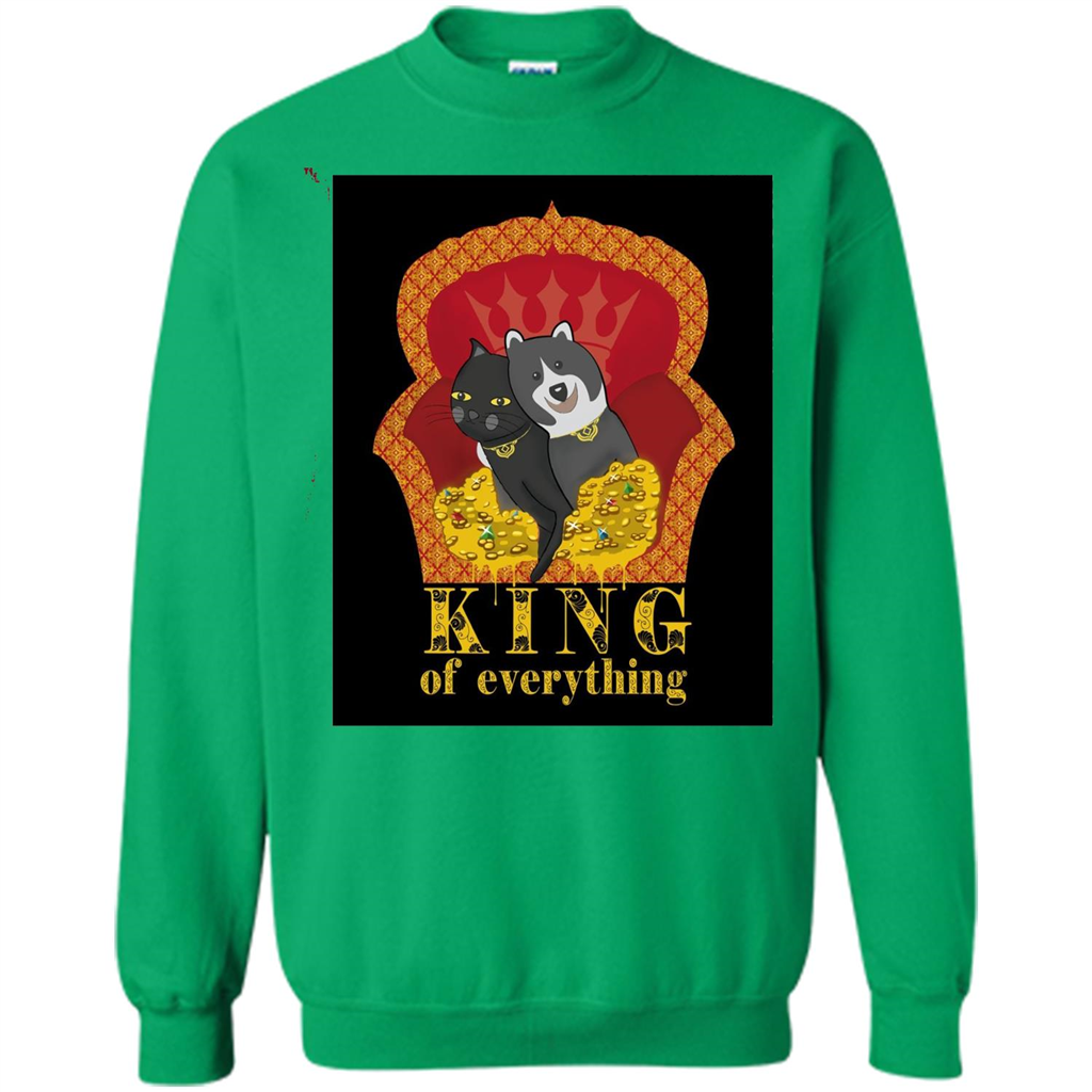 Cats And Dogs Lovers T-shirt King Of Everything Irish Green