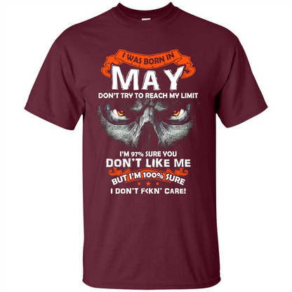 May T-shirt I Was Born In May T-shirt Maroon