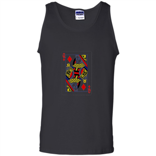 Queen of Diamonds Playing Cards T-shirt Black