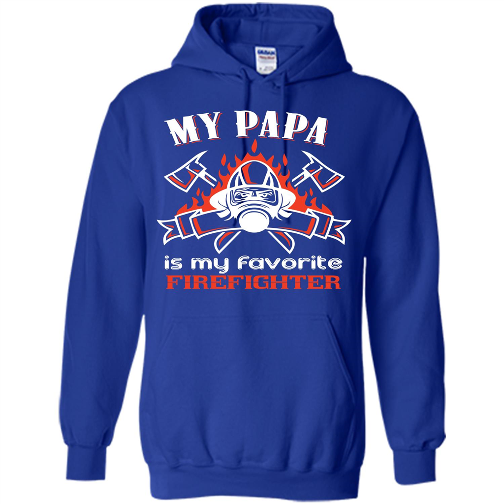 Firefighter Papa T-shirt My Papa Is My Favorite Firefighter Royal