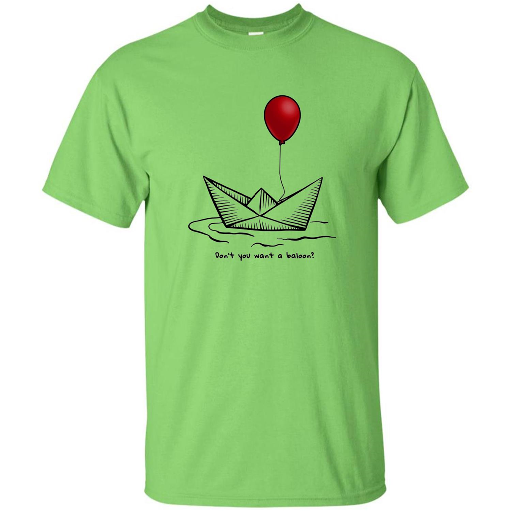Red Balloon Horror Halloween T-shirt Lime