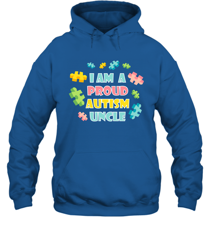 I Am A Proud Autism Uncle Family Shirt Hoodie Hoodie Royal