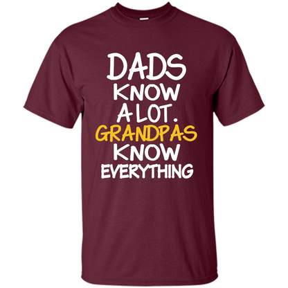 Fathers Day T-shirt Dads Know A Lot Grandpas Know Everything Maroon