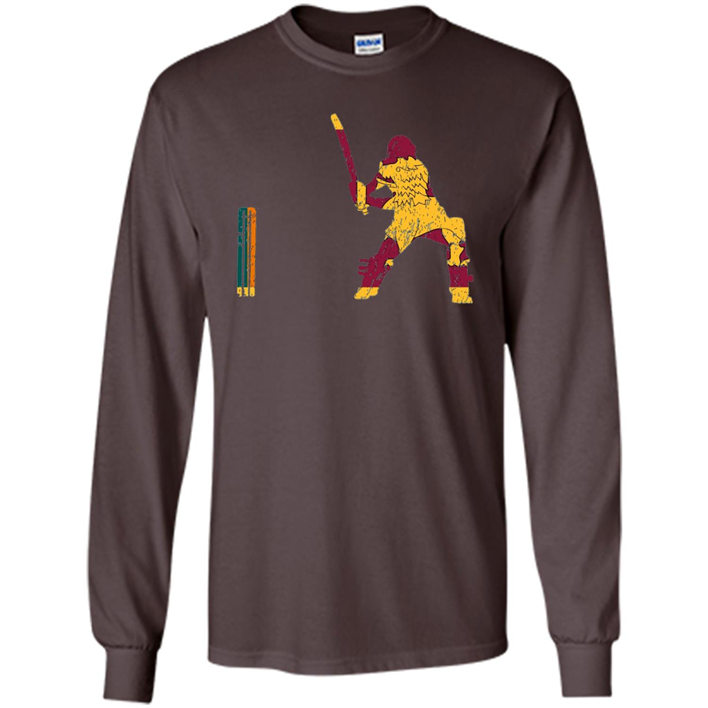 American Football T-shirt Sri Lankan Cricketer Batsman Wicket Cricket Match Dark Chocolate