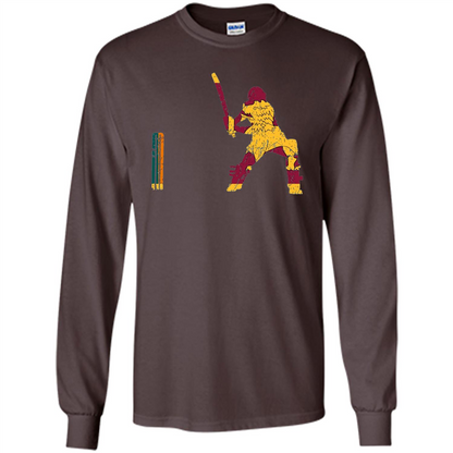 American Football T-shirt Sri Lankan Cricketer Batsman Wicket Cricket Match Dark Chocolate