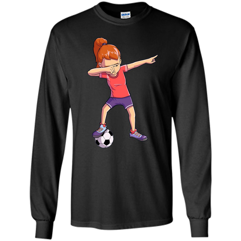 Dabbing Soccer Girl T-shirt Dab Dance T-shirt Black
