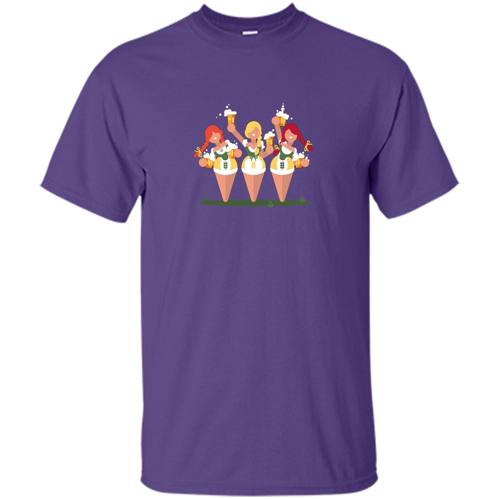 Girls with Steins Beers Oktoberfest T-shirt Purple