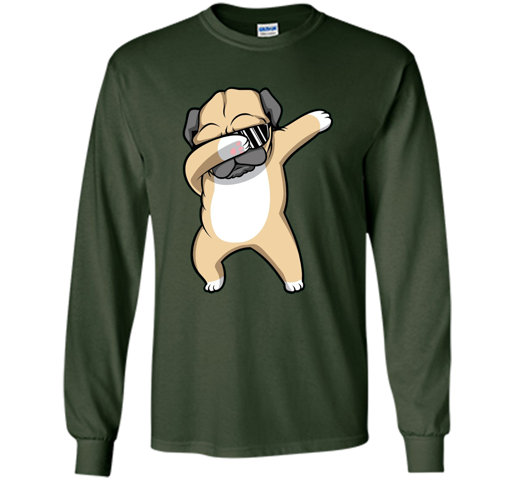 Dabbing Pug Shirt - Funny Cute Dog Dab Dance T-shirt Forest Green