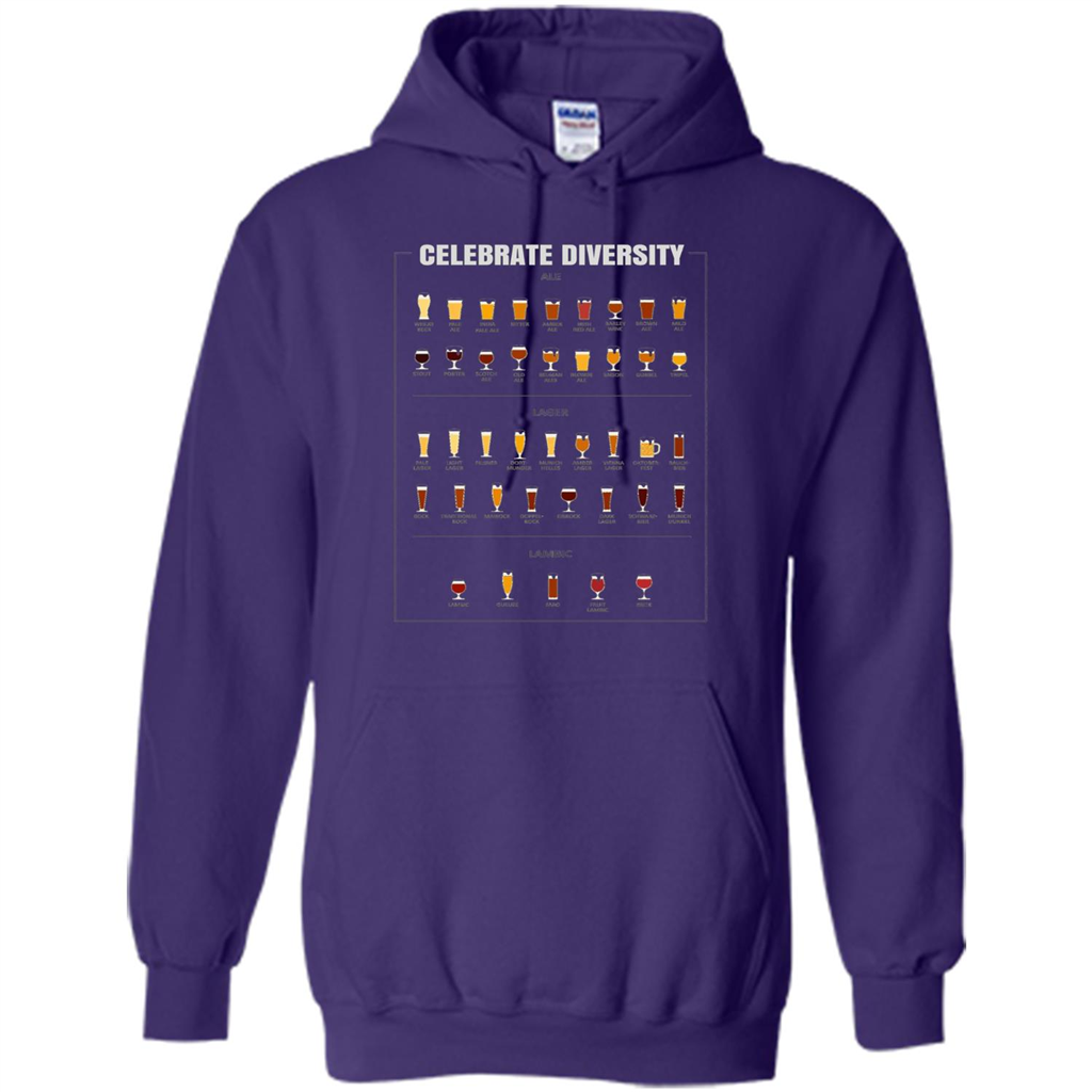 Celebrate Diversity Beer Glasses T-shirt Purple