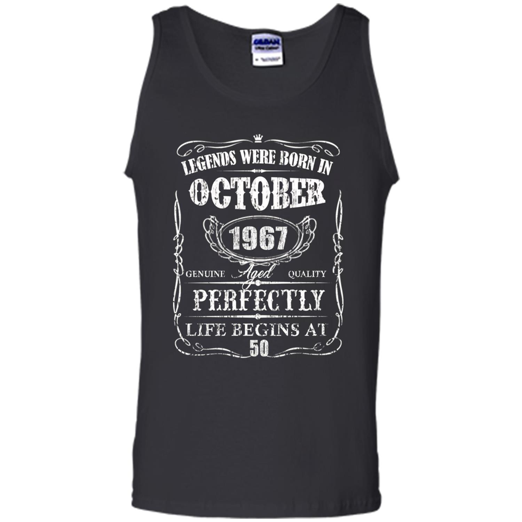 Legends Were Born In October 1967 T-shirt Black