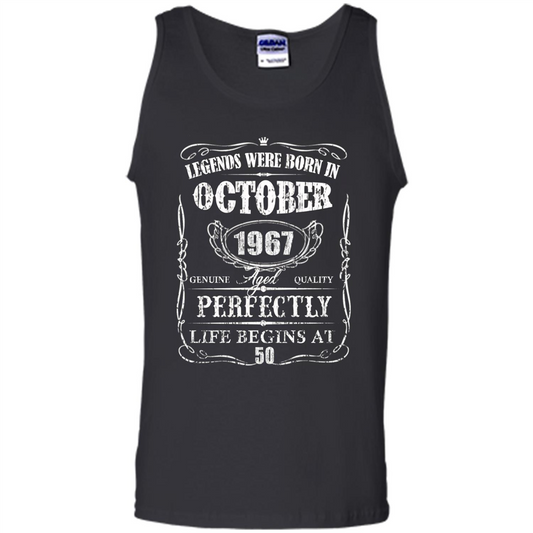 Legends Were Born In October 1967 T-shirt Black