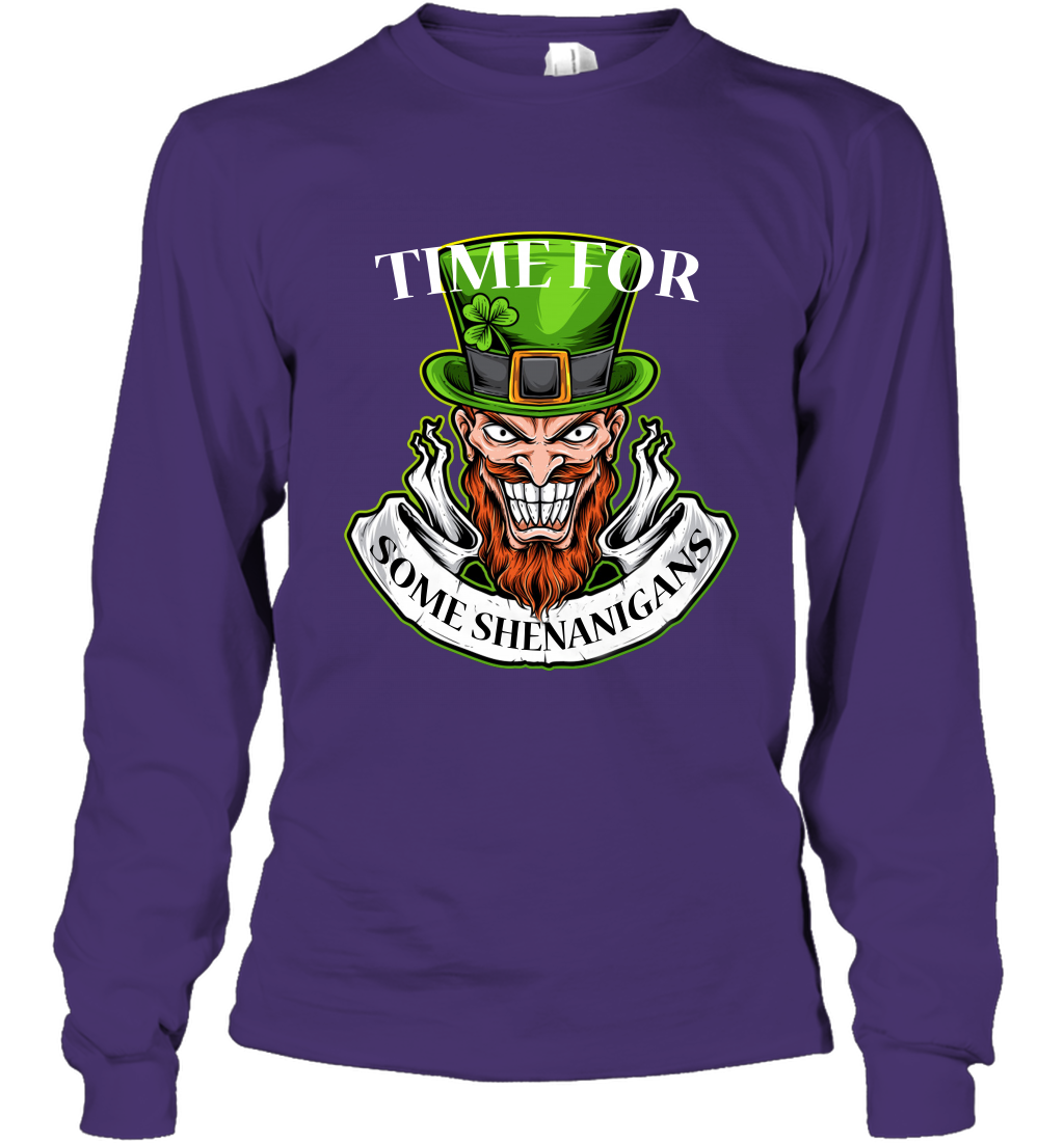 Time For Some Shenanigans Irish Shirt Long Sleeve T-Shirt Purple