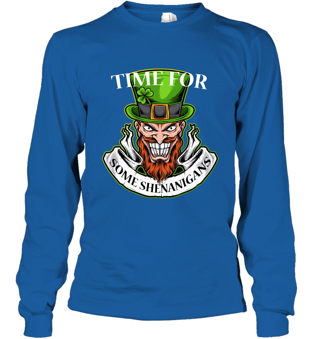 Time For Some Shenanigans Irish Shirt Long Sleeve T-Shirt Royal