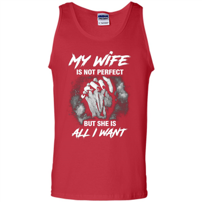 Husband T-shirt My Wife Is Not Perfect But She Is All I Need Red