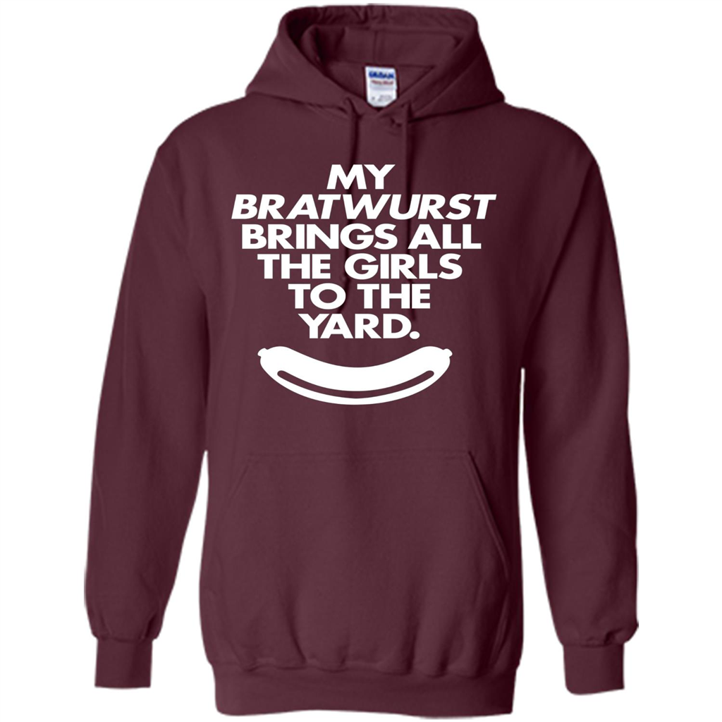 Oktoberfest T-shirt Funny My Bratwurst Sausage Shirt Maroon