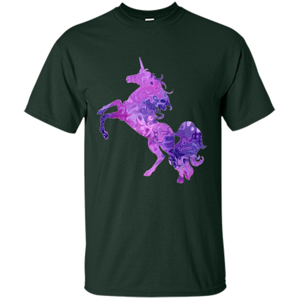 Unicorn Glitter Cute Beautiful Unicorn T-shirt Forest Green
