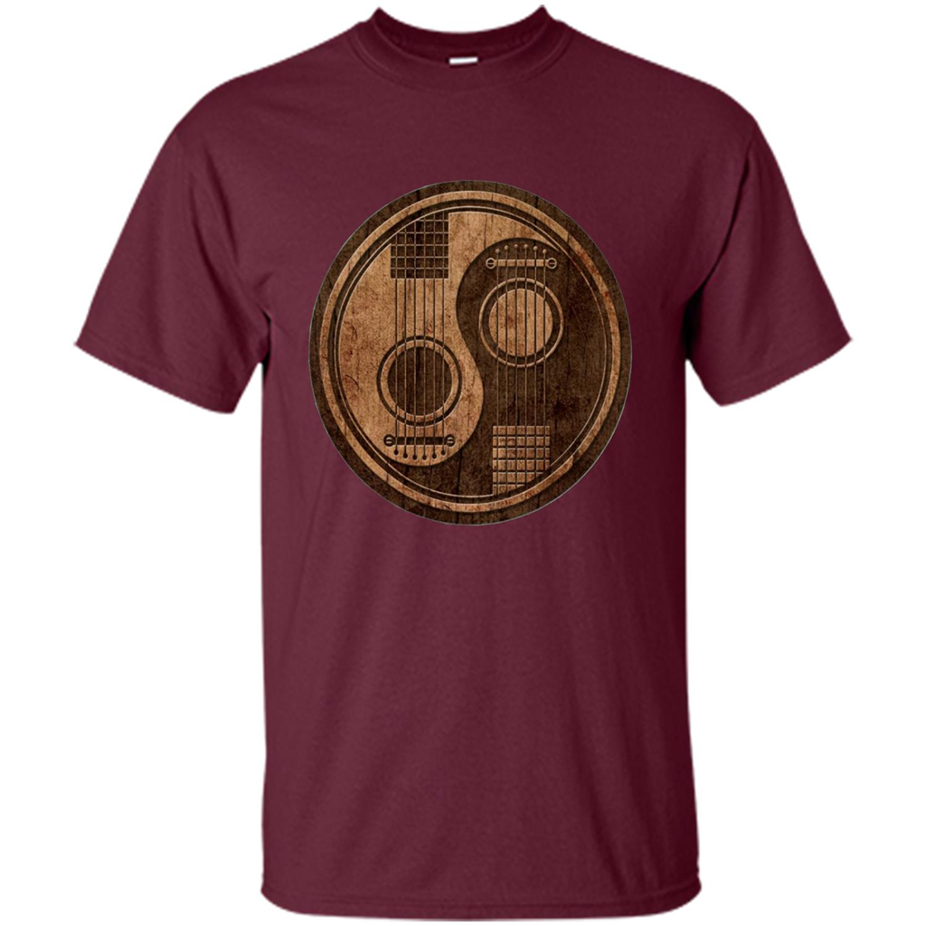 Best gift for Guitar T-shirt Guitar Ying-Yang Gift Maroon