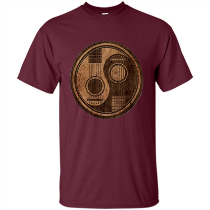 Best gift for Guitar T-shirt Guitar Ying-Yang Gift Maroon