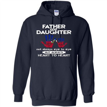 Father And Daughter Father's Day T-shirt Heart To Heart Navy