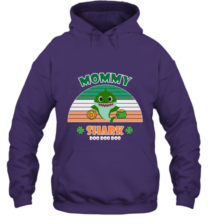 Irish Mommy Shark Saint Patricks Day Family Shirt Hoodie Purple