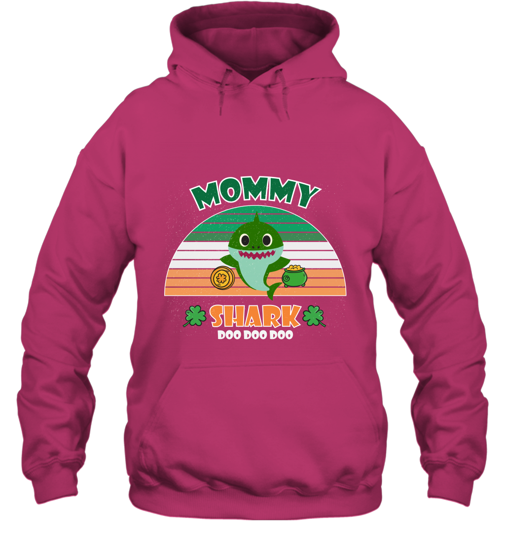 Irish Mommy Shark Saint Patricks Day Family Shirt Hoodie Heliconia