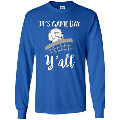 Volleyball Lovers T-shirt It's Game Day Y'all Tshirt Royal