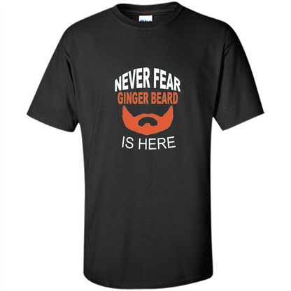 Funny Beard T-shirt Never Fear Ginger Beard Is Here Purple