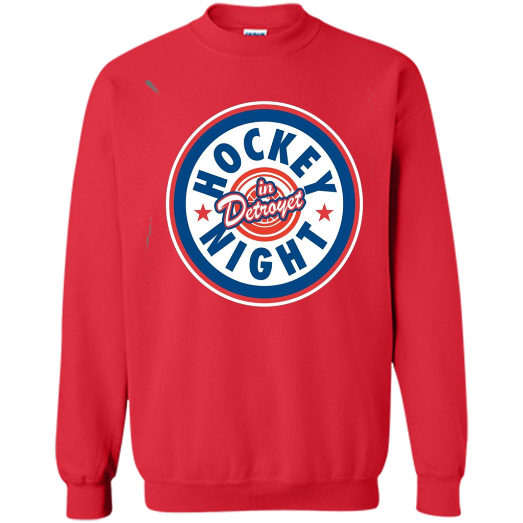 Hockey Night In Detroyet T-shirt Red