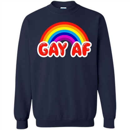LGBTQ Pride T-shirt Gay AF Funny Gay Flag Rainbow Colors LGBTQ Pride Navy
