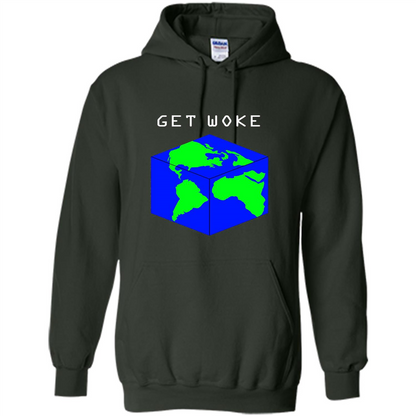Flat Earther Get Woke T-shirt Earth Society T-shirt Forest Green