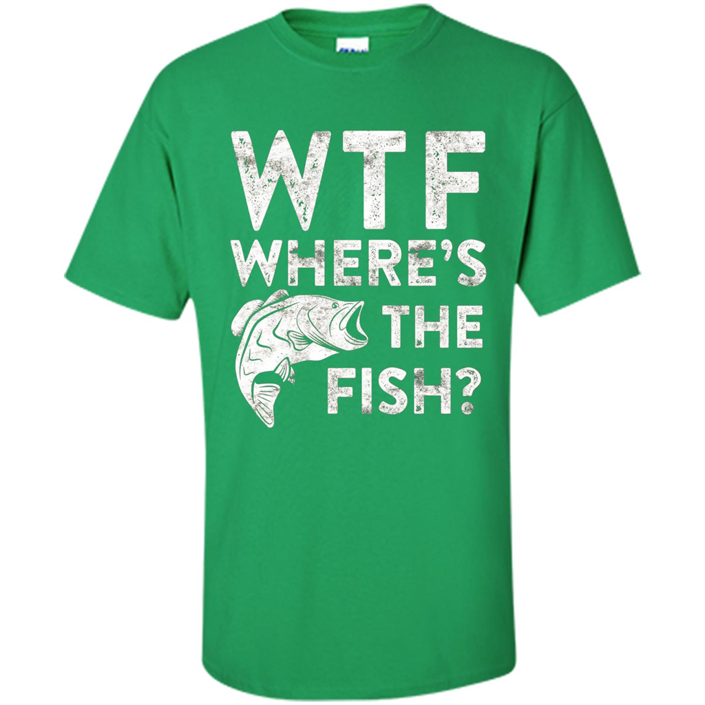 WTF Where's The Fish T-Shirt Funny Fisherman Gift Irish Green