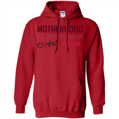 Motherhood T-shirt The Perfect Mix Of Chaos And Love Red