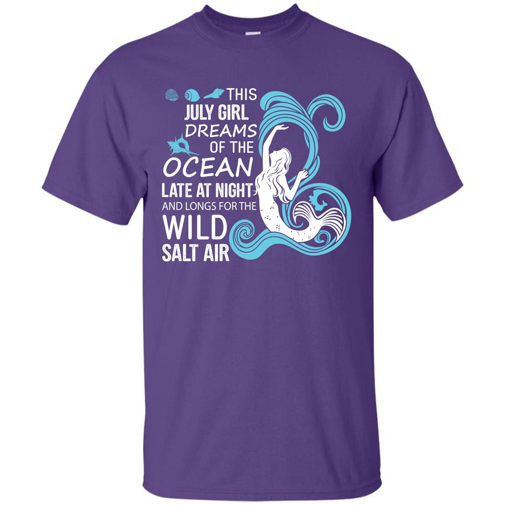 This July Girl Dreams Of The Ocean Late At Night T-shirt Purple