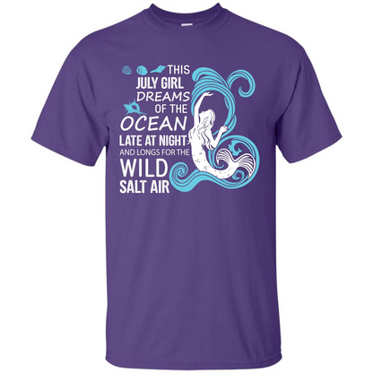 This July Girl Dreams Of The Ocean Late At Night T-shirt Purple