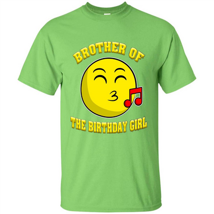 Brother Of The Birthday Girl Emoji T-shirt Lime