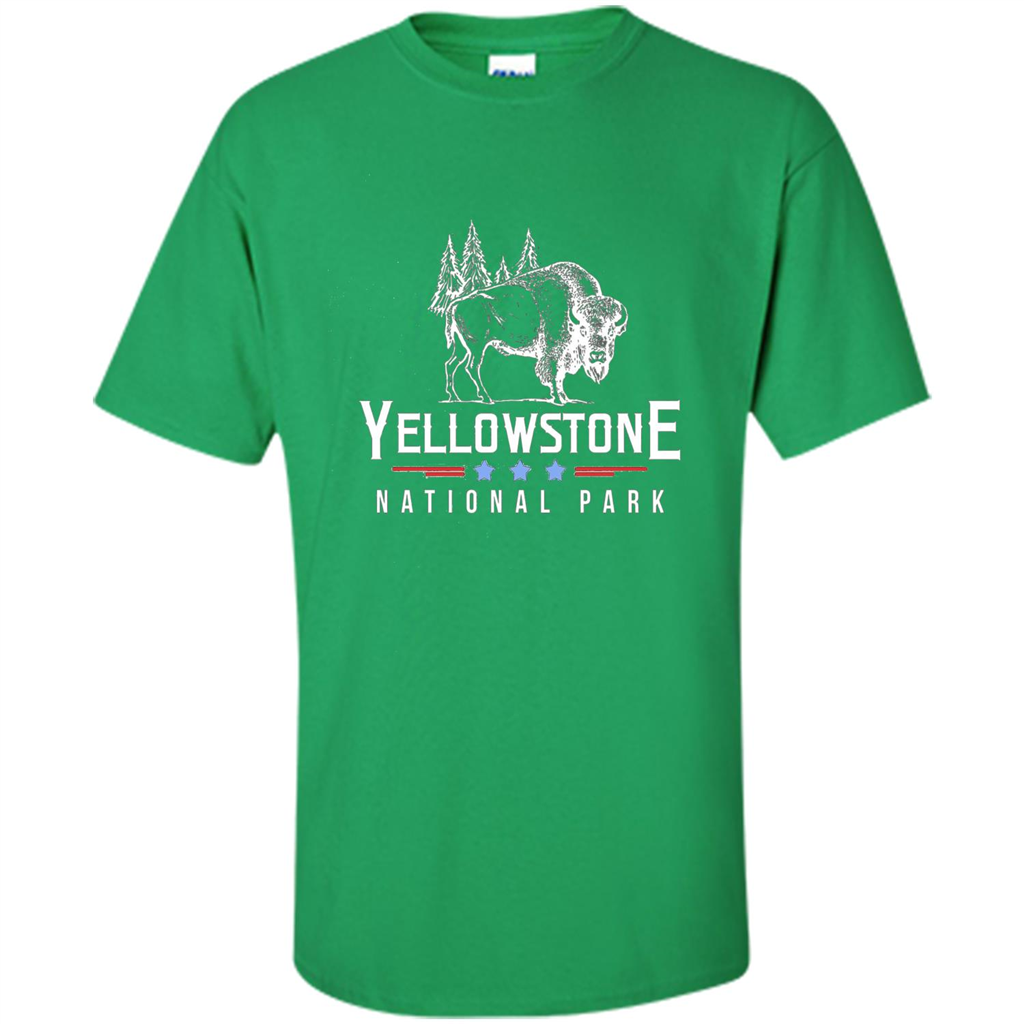 Yellowstone National Park Wyoming Buffalo T-shirt Irish Green